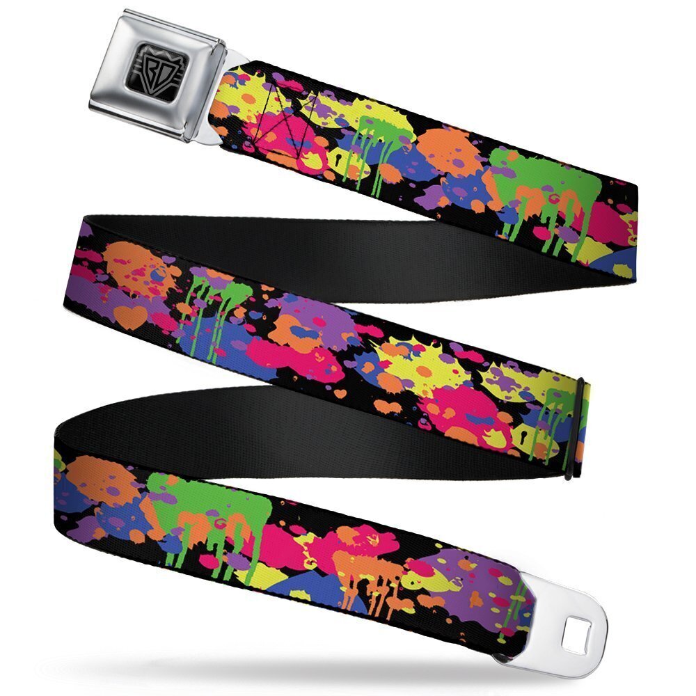 1668 Seatbelt Belt - BD Paint Splatter Black/Neon - 1.0" Wide - 20-36